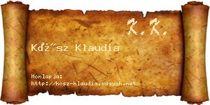 Kósz Klaudia névjegykártya