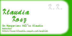 klaudia kosz business card